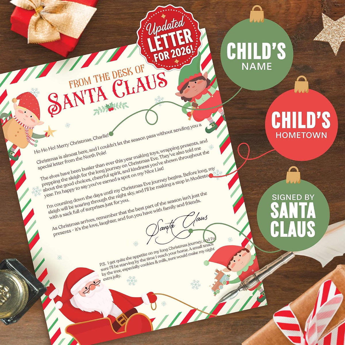 Deluxe Personalized Letter From Santa Set