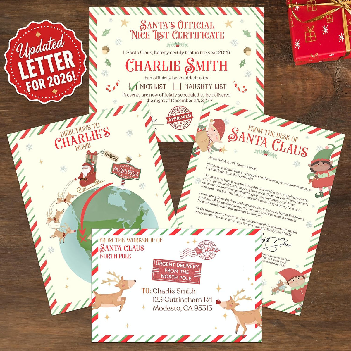 Deluxe Personalized Letter From Santa Set