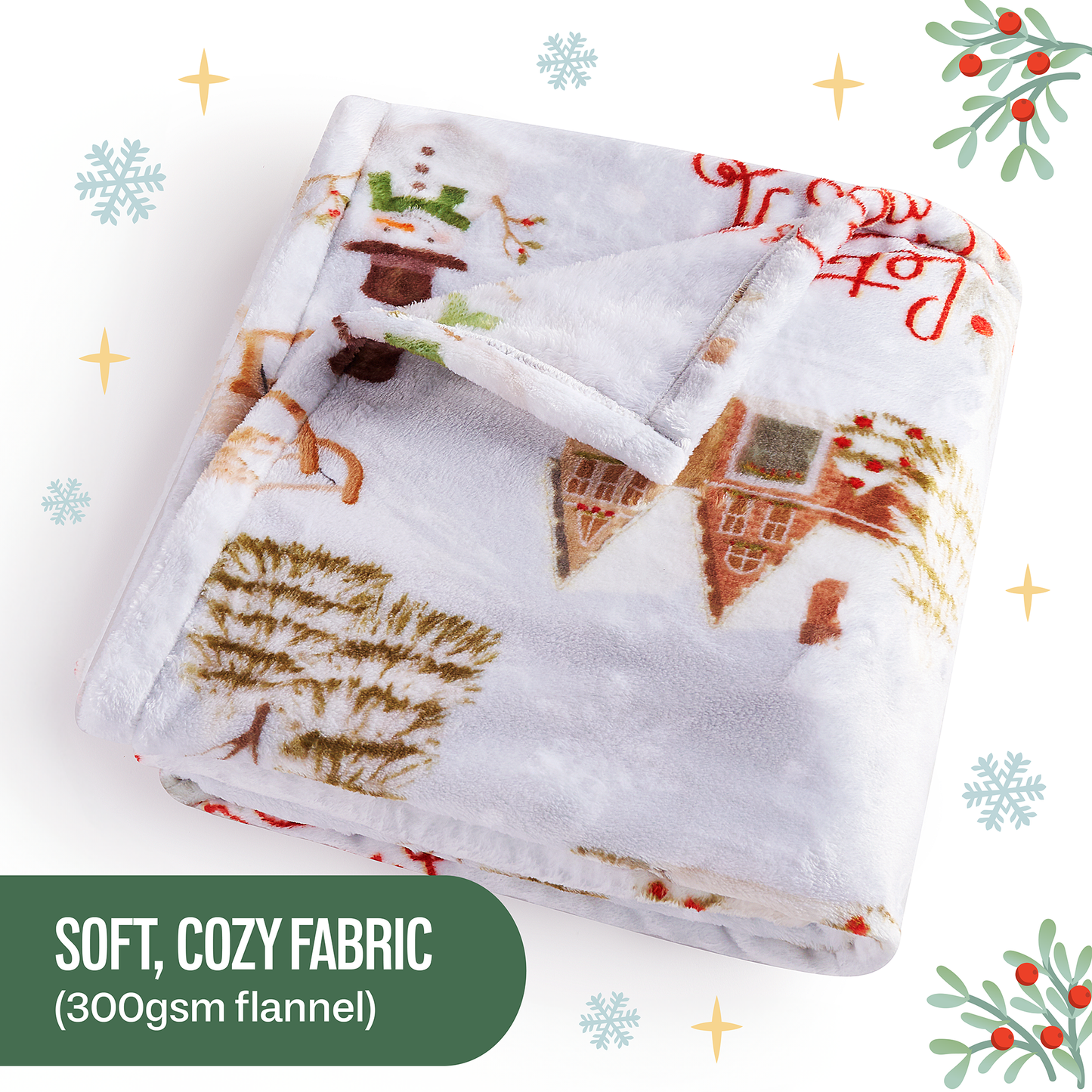 Let it Snow Cozy Christmas Blanket