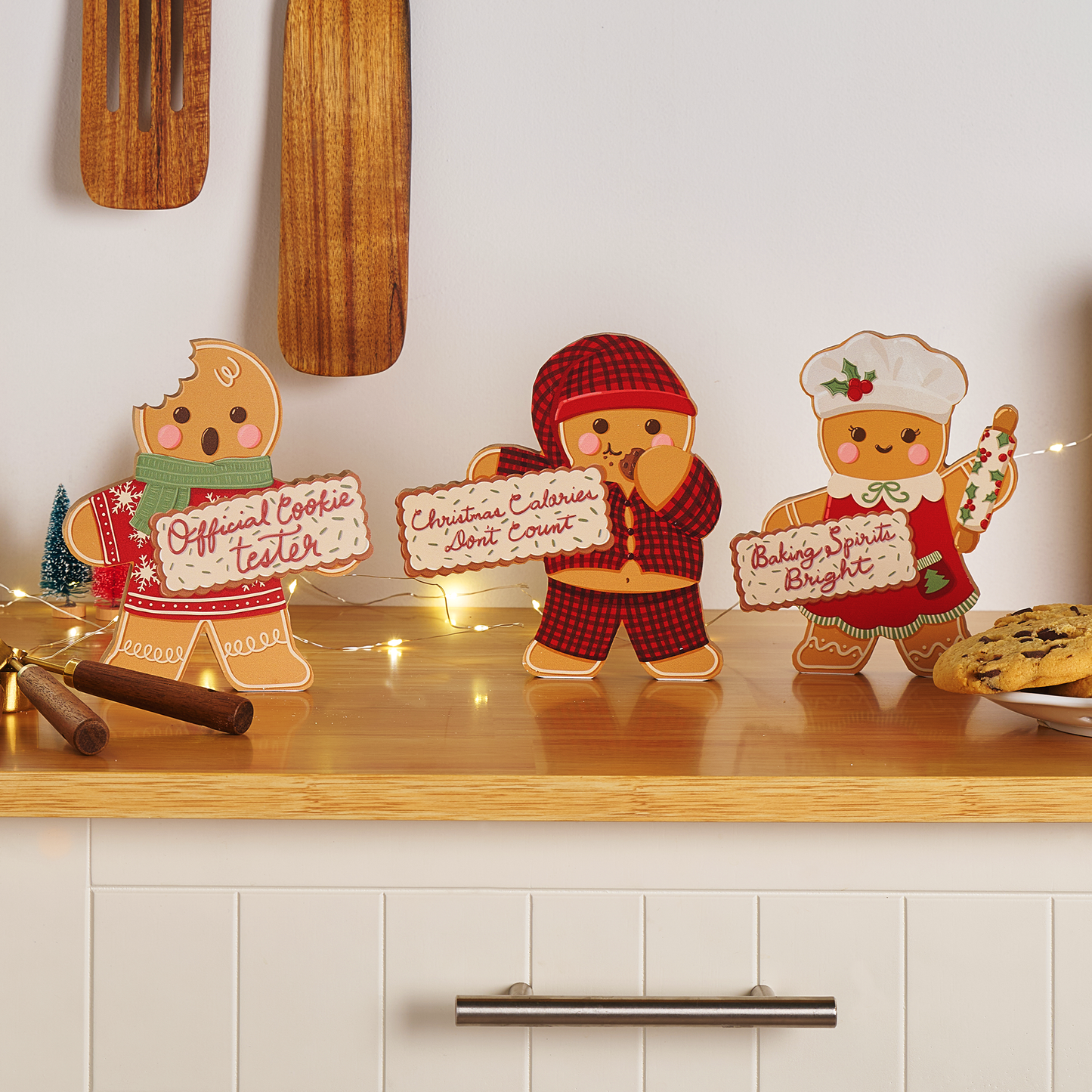 Holiday Gingerbread Figurines 3pc Set