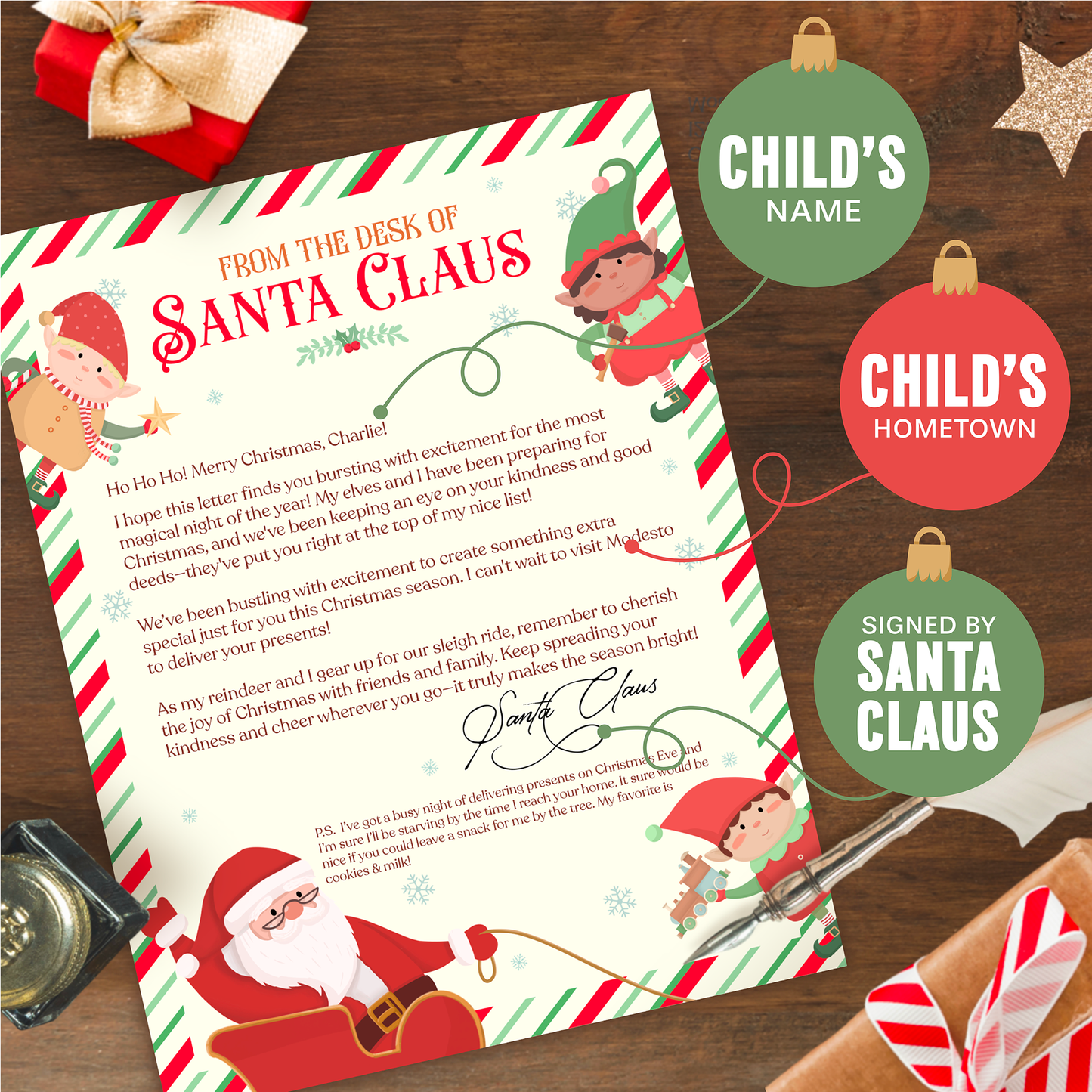 Deluxe Personalized Letter From Santa Set