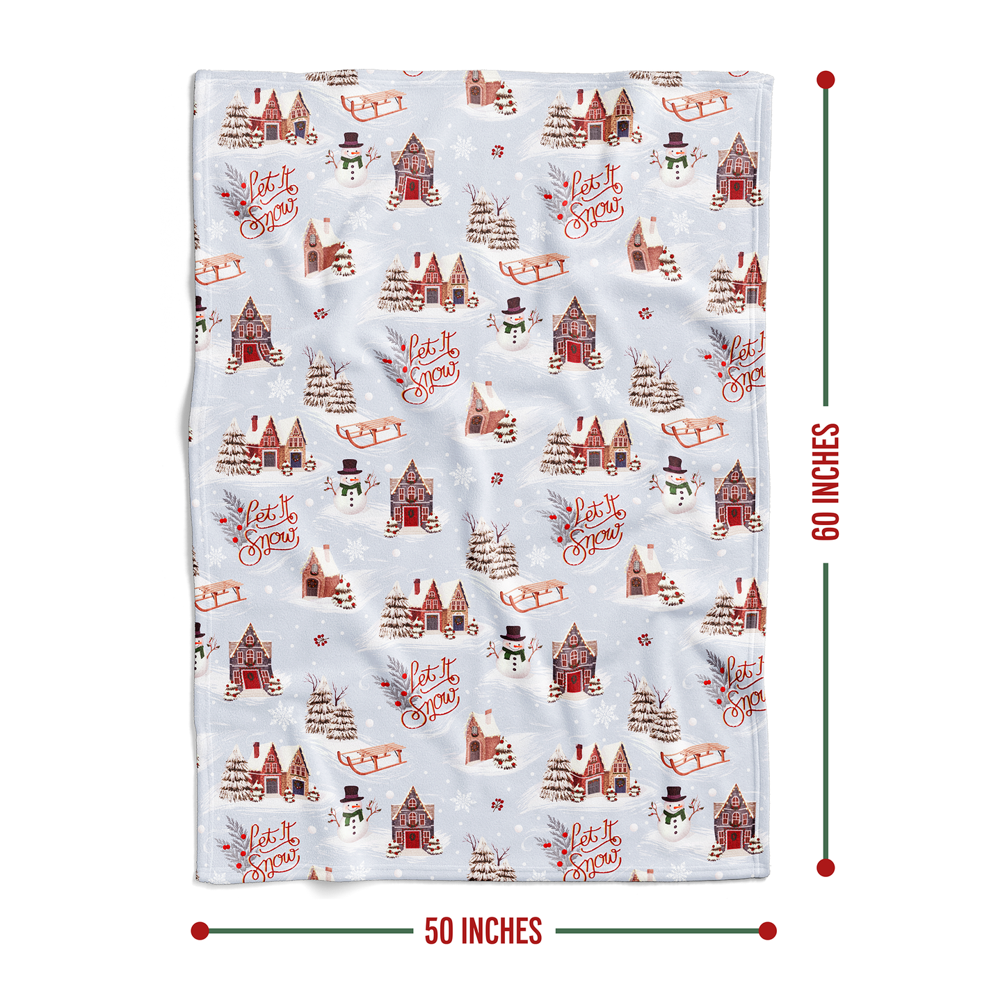 Let it Snow Cozy Christmas Blanket