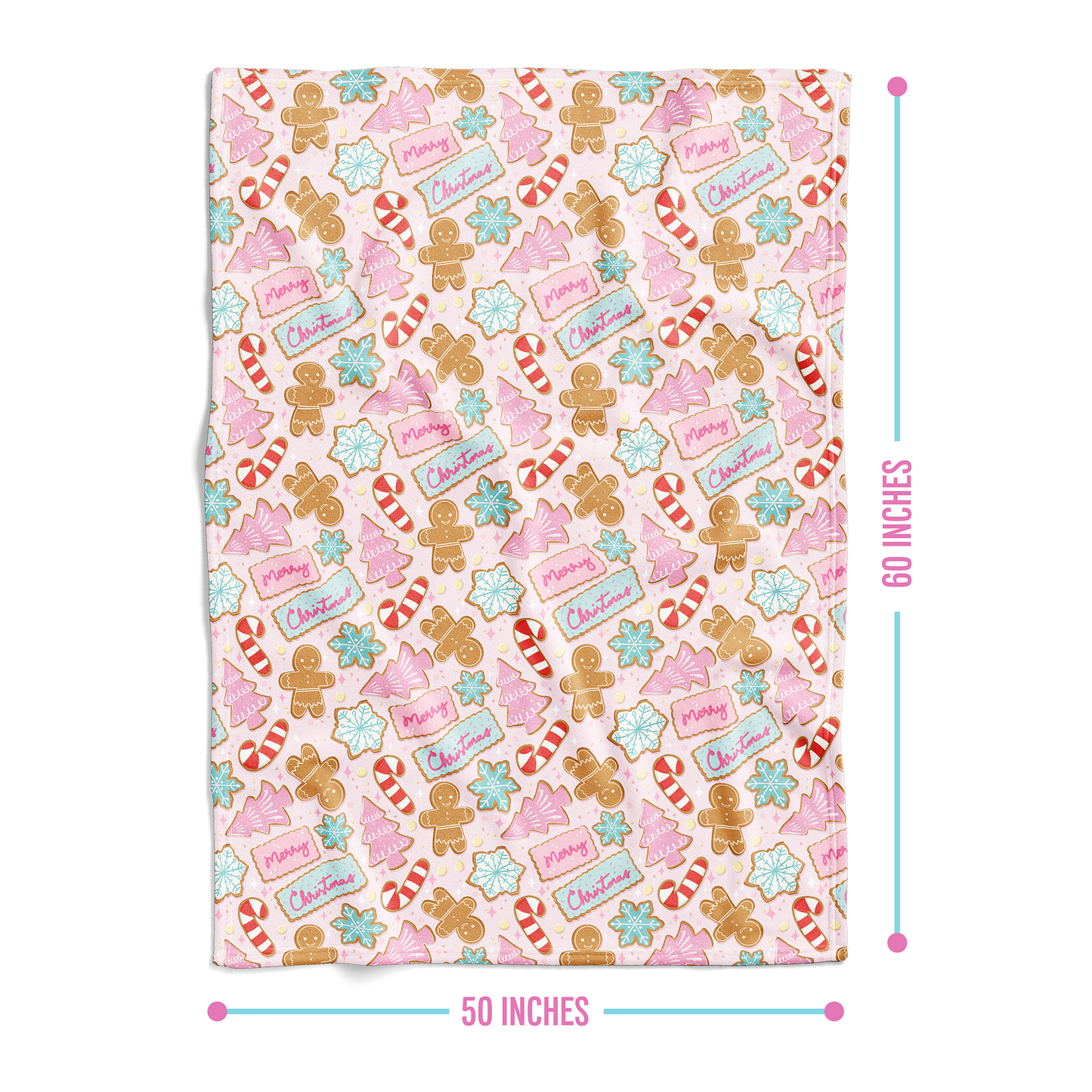 Pink Sugar Cookie Christmas Blanket
