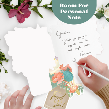 Floral Bouquet Thank You Cards With Gold Foil Text