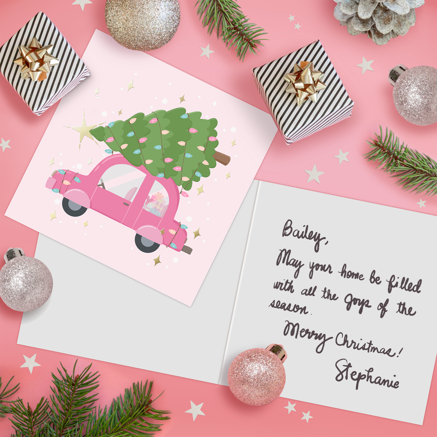 Perfectly Pink Christmas Cards