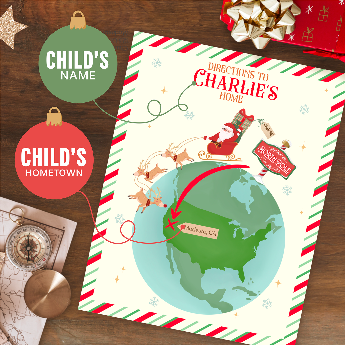 Deluxe Personalized Letter From Santa Set