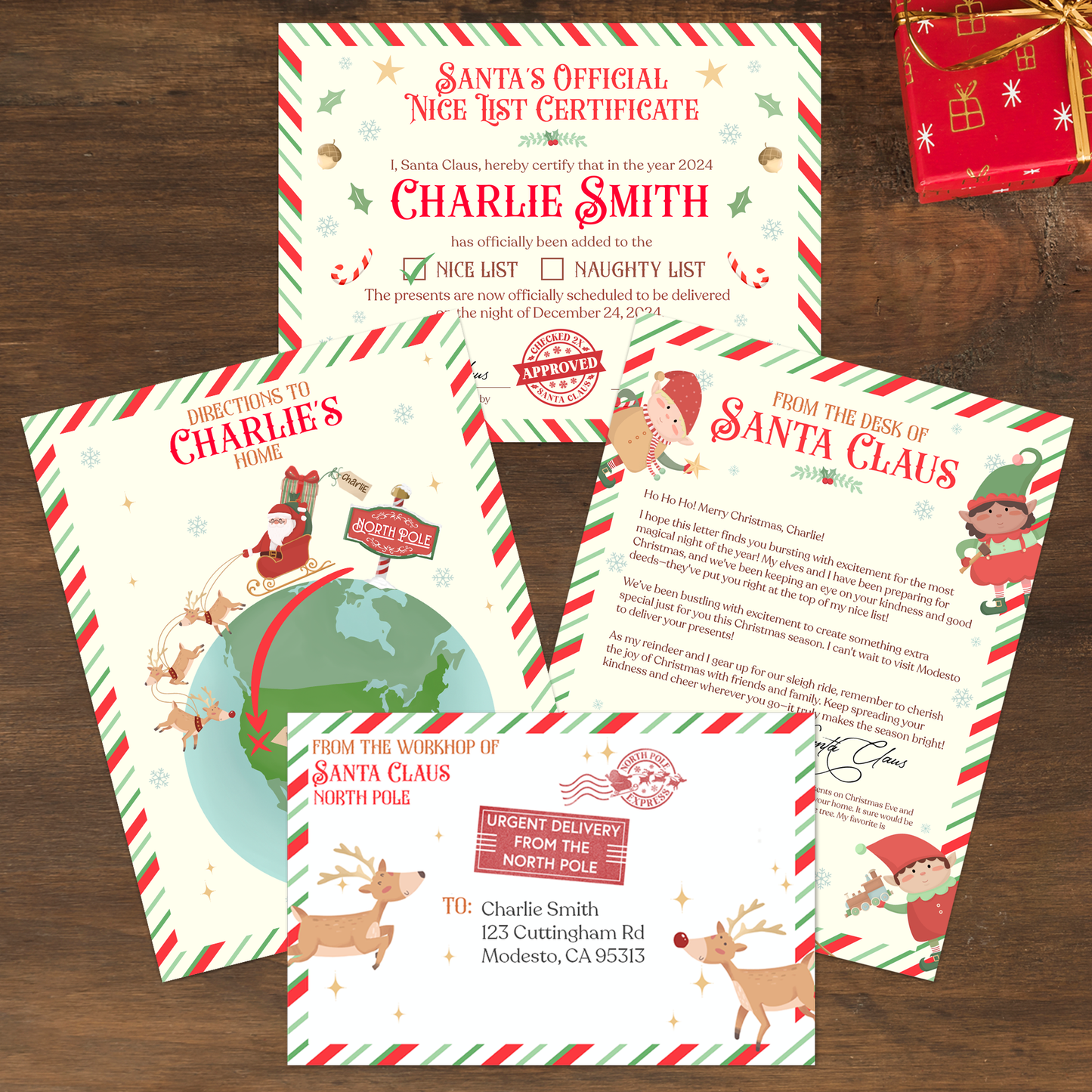 Deluxe Personalized Letter From Santa Set