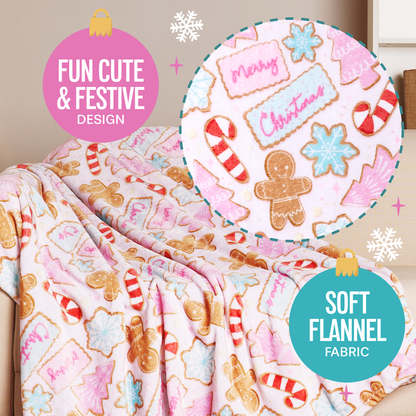 Pink Sugar Cookie Christmas Blanket