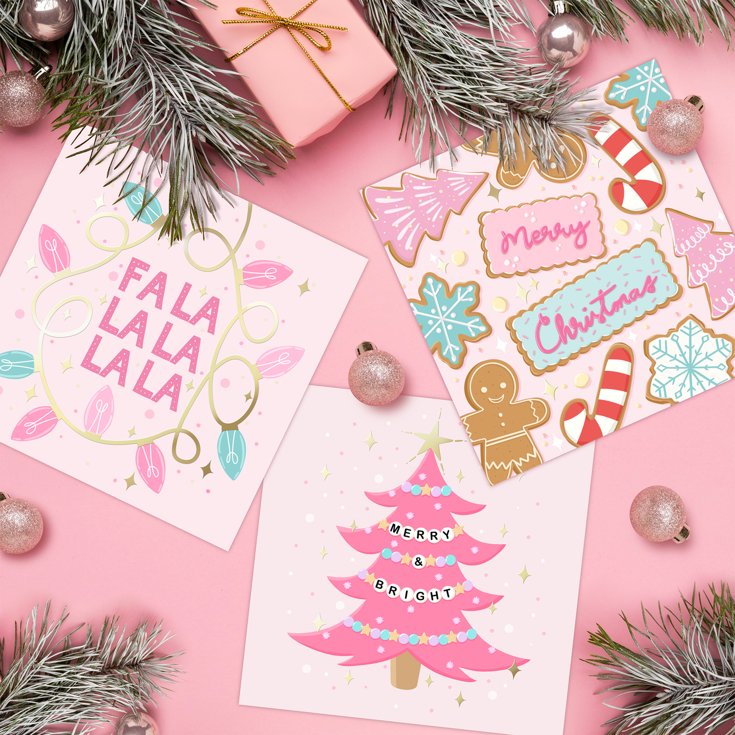 Perfectly Pink Christmas Cards