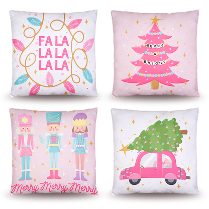 Perfectly Pink Christmas Pillow Covers