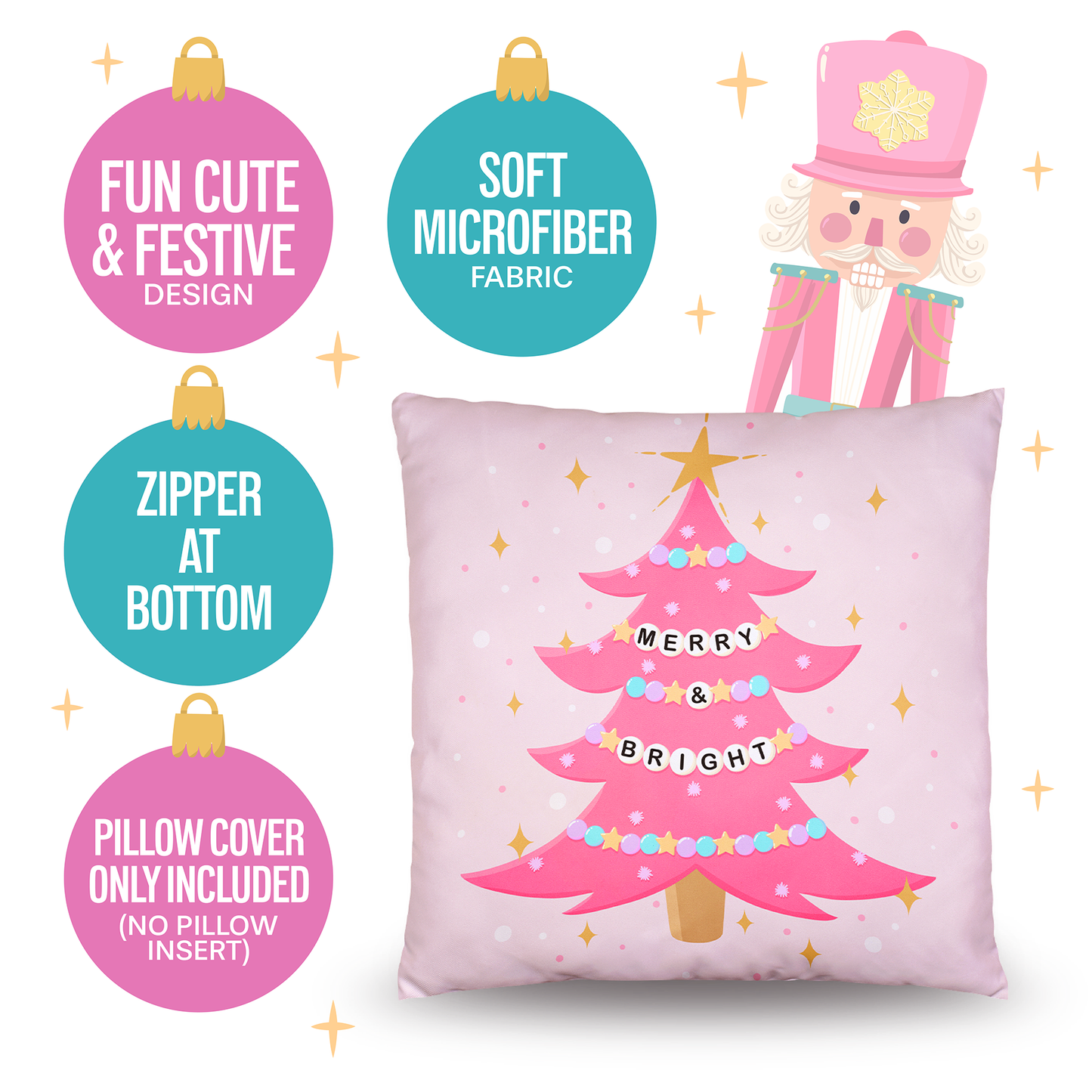 Perfectly Pink Christmas Pillow Covers