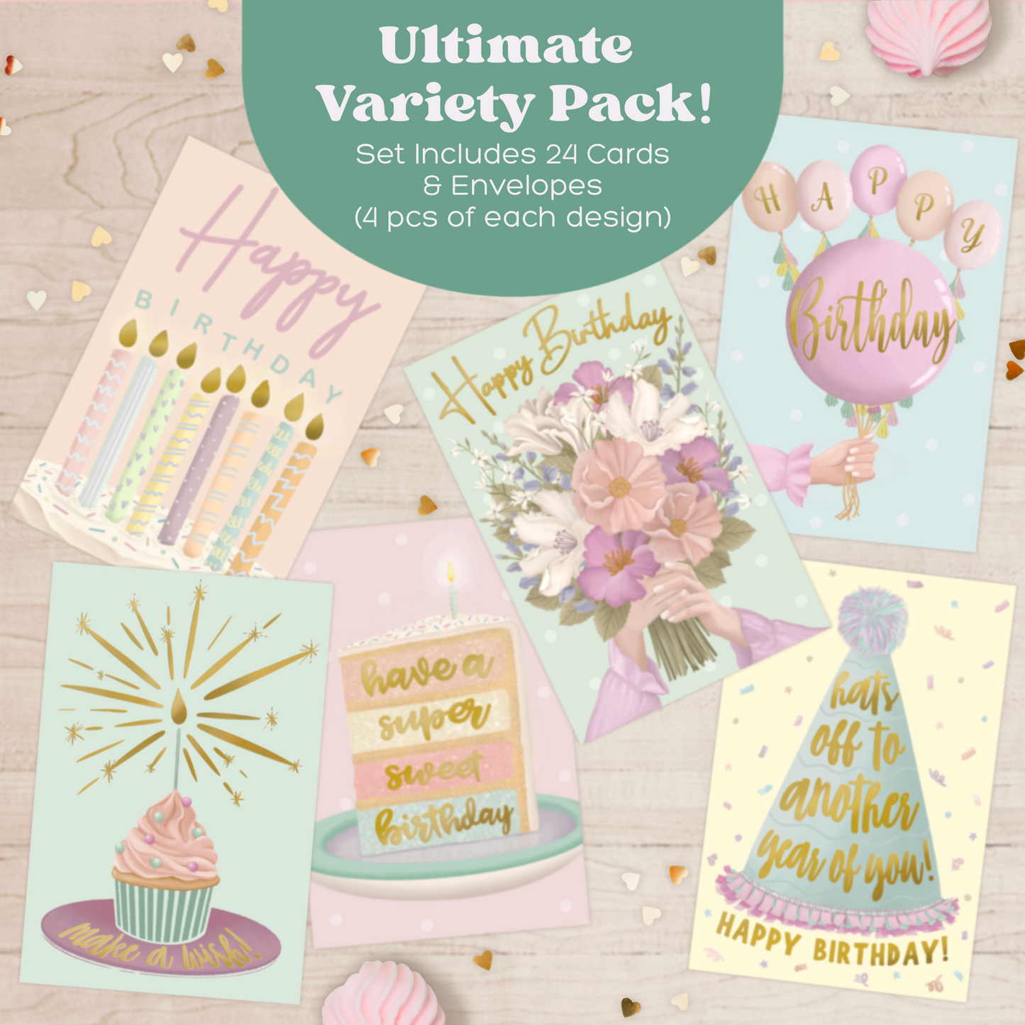 Birthday Cards Assortment 24 Pack